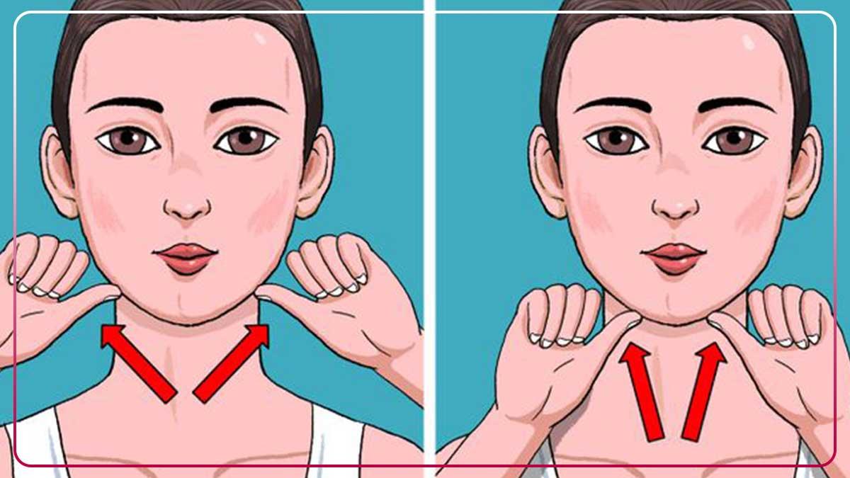 آموزش ماساژ صورت برای زاویه دار کردن فک در خانه